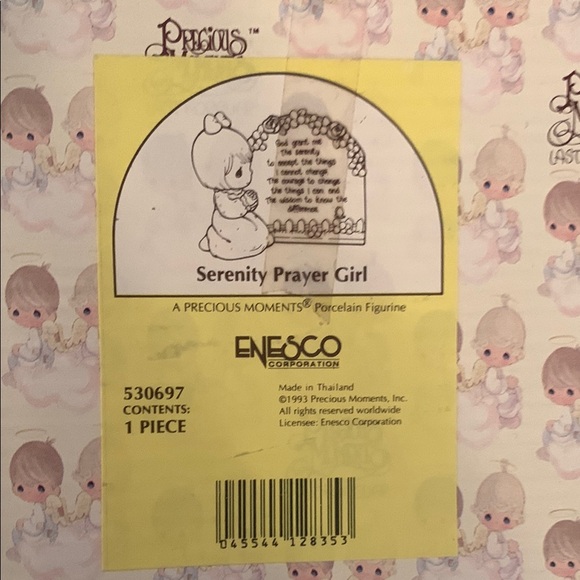 Precious Moments Cream/Pink Decorative Plaque w/Roses. Serenity Prayer Girl - Picture 5 of 5